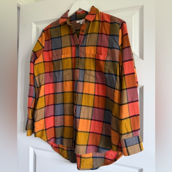 NWOT Madewell Flannel Sunday Shirt in Emmy Plaid - Picture 4 of 10